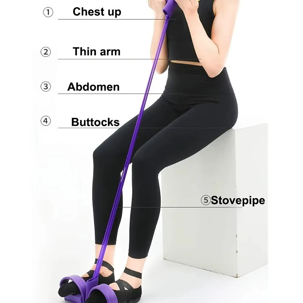 4 Resistance Elastic Pull Rope Training Device, Abdominal Resistance Band, Used in Home Gym, Exercise Training Fitness Equipment