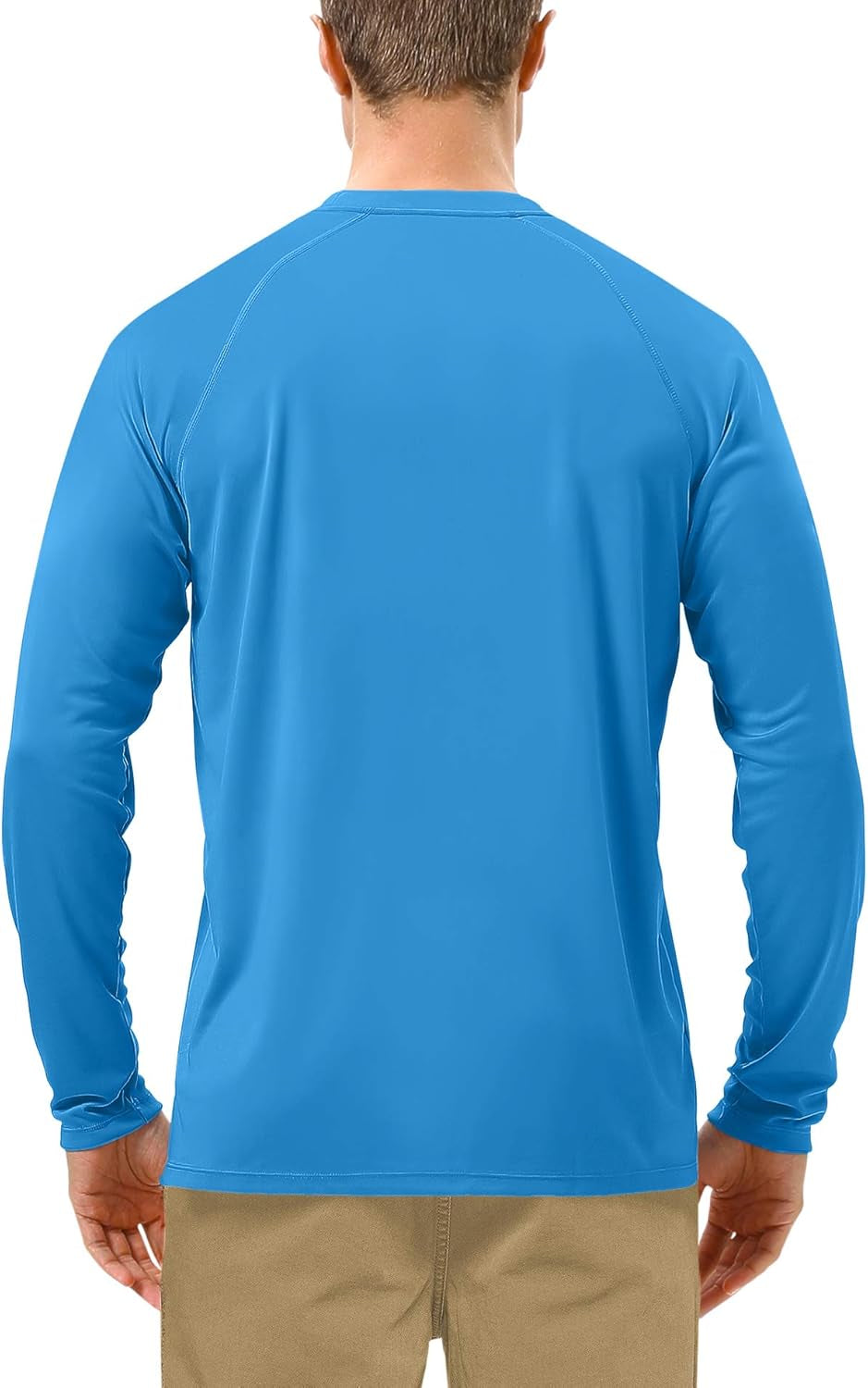 Mens UPF 50+ UV Sun Protection Shirts Outdoor Long Sleeve SPF Rash Guard for Fishing Hiking Swimming Running