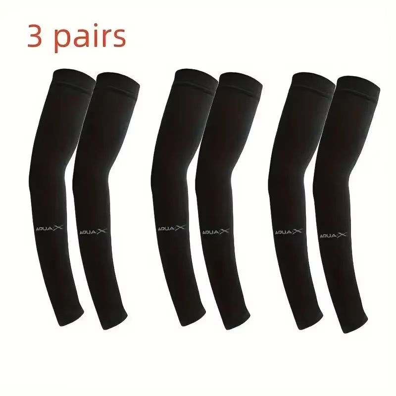 3 Pairs Breathable Sun Protection Sleeves UV Protective Arm Covers Uses for Sports Driving Outdoor Adventures Shield