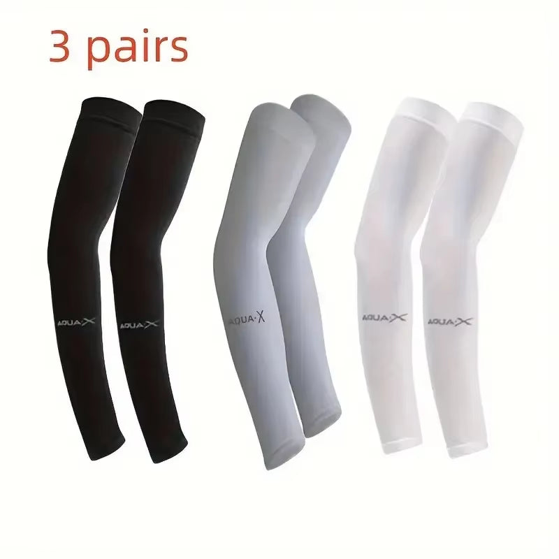 3 Pairs Breathable Sun Protection Sleeves UV Protective Arm Covers Uses for Sports Driving Outdoor Adventures Shield